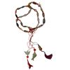 Image 1 : 40" Long Polished Agate Necklace & 3 Chinese Good Luck Charms* Rectangular beads are 12 mm x 27 mm
