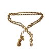 Image 1 : 1970s Christian Dior Gold-Tone Sautoir Necklace * Large Links with a Violin Charm * Can be worn as a