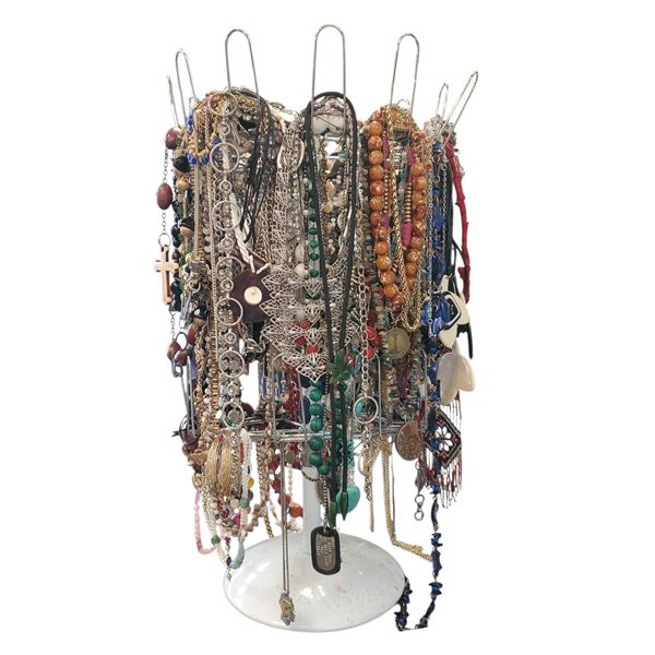 Retail Necklace Display Stand and Contents * Necklaces with a Wide Variety of Styles and Materials