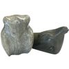 Image 1 : Soapstone Owl Signed Skee 4-Inch Tall & Carved Stone Seal Signed J R D