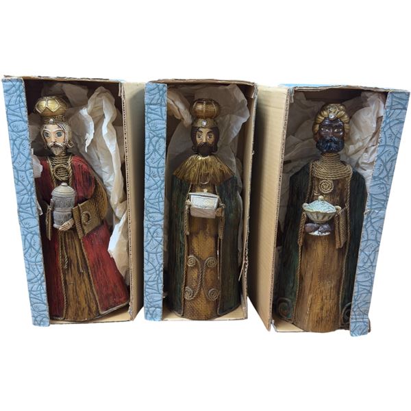 3 Vintage Paper Mache Christmas Decor 3 Wisemen 16.5" Tall