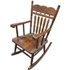 Image 1 : Vintage Grandfather Rocking Chair 39-Inch Tall Wood Frame Upholstered Seat