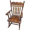 Image 2 : Vintage Grandfather Rocking Chair 39-Inch Tall Wood Frame Upholstered Seat
