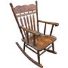 Image 3 : Vintage Grandfather Rocking Chair 39-Inch Tall Wood Frame Upholstered Seat