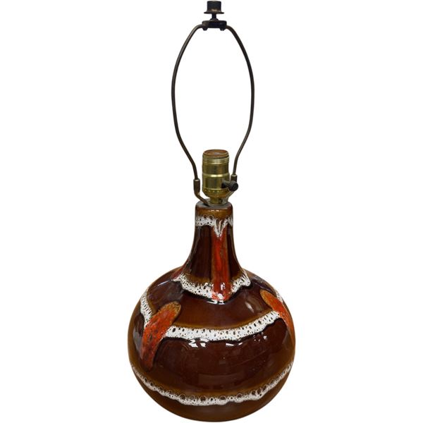 Mid Century Modern Canadian Pottery Maurice Chalvignac Glazed Lamp Base 19.5-Inch Tall