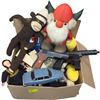 Image 1 : Box Assorted Toys: Stuffies, Cars, Roller Skates, Guns and More