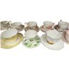 Image 4 : Collection of 18 Tea Cups and Suacers Rosina, Royal Stafford, E.b., Royal Chelsea, Queen Anne, +++