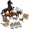 Image 1 : Assorted Collection of Horses Swedish Wood Chalkware Porcelain Cast Brass & More Tallest 15-Inch