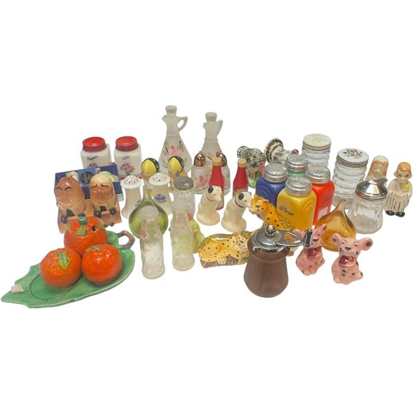 Large Collection of Assorted Salt & Pepper Shakers Mixed Materials Genres & Styles