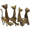 Image 2 : Collection of 7 Brass Cats Tallest is 7" Tall