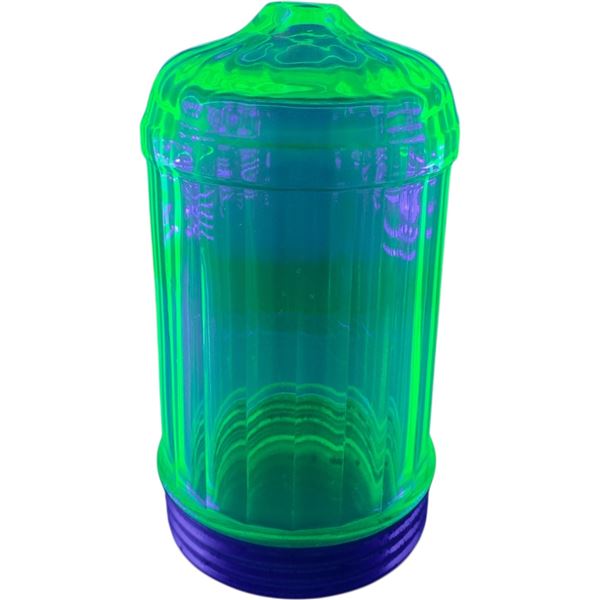 Uranium Glass Sugar Dispenser 5.5-Inch Tall Vintage