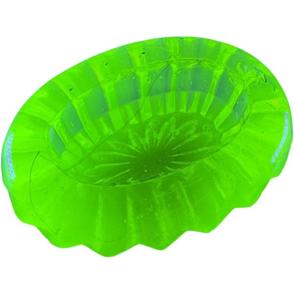 Vintage Vaseline Uranium Glass Candy Dish Mid 20th Century 4.25-Inch Long