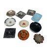 Image 1 : Collection of 8 Ashtrays: Porcelain, Resin, Amber Glass, Coins, Pewter & More