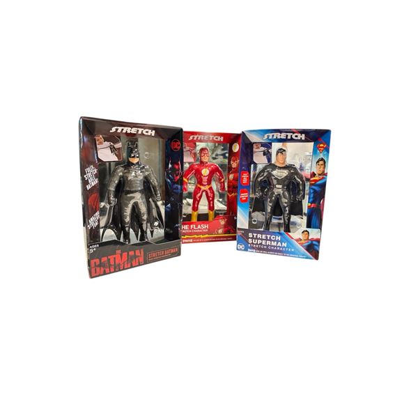 DC Comics Batman the Flash & Superman Stretch Figures by Mego 1970s