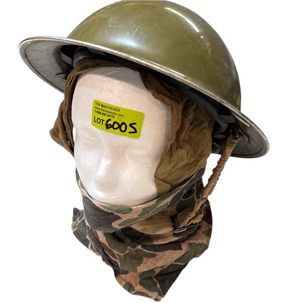 Vintage Canadian Mark II WWII Brodie Steel Helmet Tommy Helmet