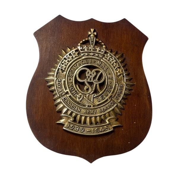 WWII Era RCASC Plaque 1939-1945 Military Memorabilia