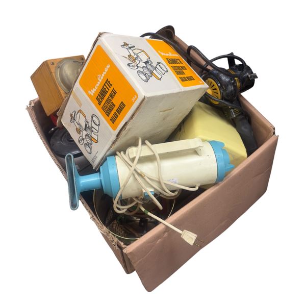 Box Lot Filled with Vintage Kitchen & Household Items