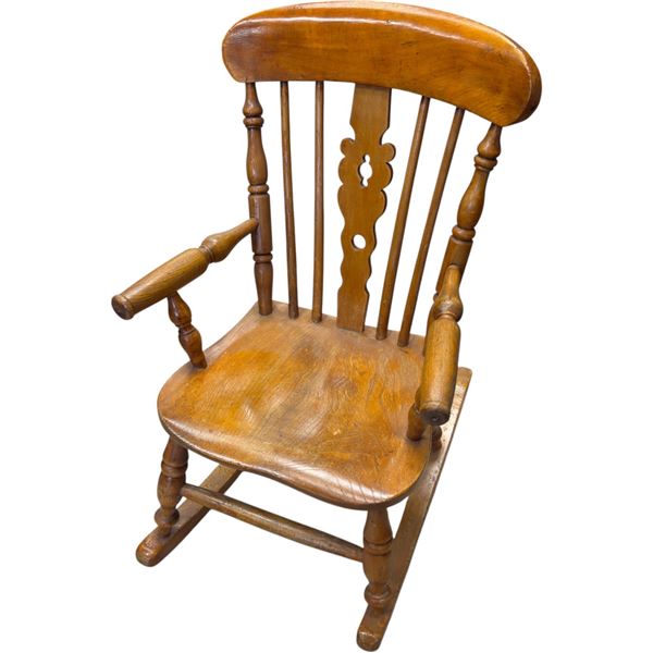 Grandchild's Wood Rocking Chair 28-Inch Tall with Some Damage