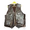 Image 1 : Brown Leather Vest Handcrafted by Linda Delta BC Men's Lace-up Sides 24x15.5-Inch