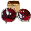 Image 1 : Pair KD 254VRS-12 Jumbo Stoplight Red Stop Lens 7-Inch Diameter New Old Stock