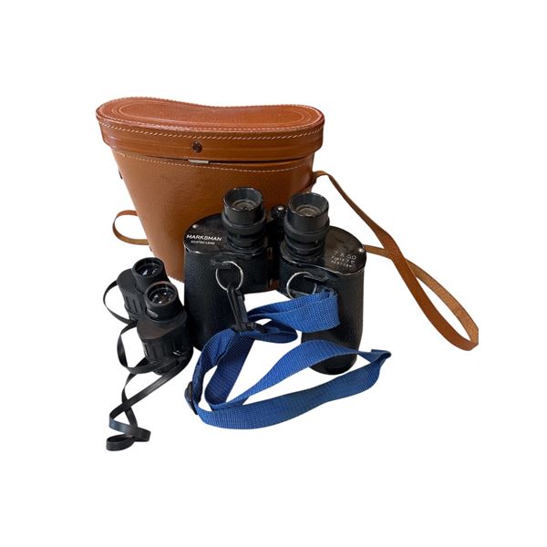 Vintage Bushnell Ensign 7x25 Field Binoculars and Marksman 7x50 Binoculars