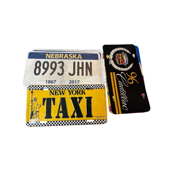 35+ Show Plates & Assorted License Plates Including New York Taxi Plate