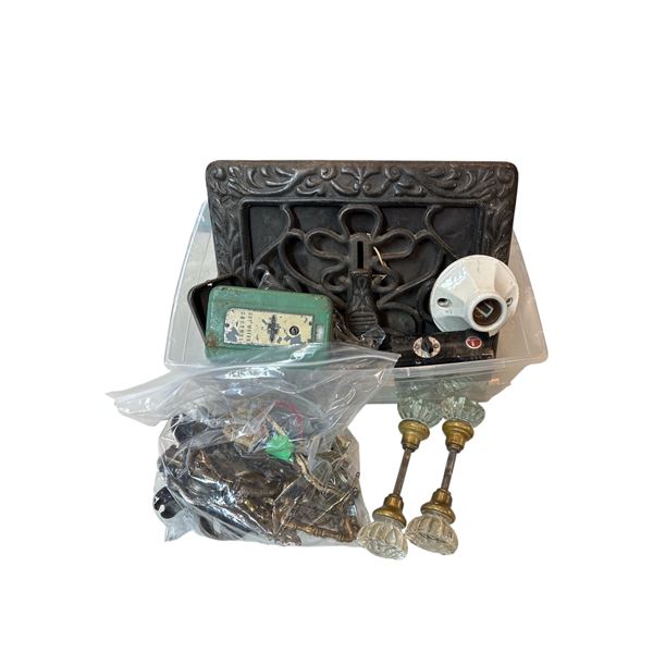 Collection of Various Vintage and Antique Home Improvement Hardware Pulls, Door Handles, Cast Iro...