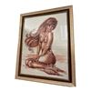 Image 1 : Vintage Needlepoint Framed Nude 24x30-Inch