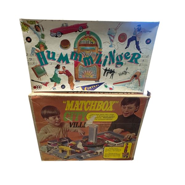 1973 Matchbox City Diecast Playset Great Condition Original Box & Humm Zinger Board Game
