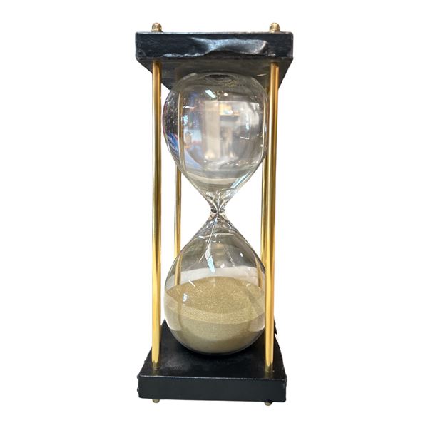 Vintage Sand Filled Glass Hourglass 10x4x4-Inch