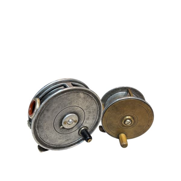 Antique Brass Fly Fishing Reel and Milwards Aluminum Reel