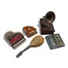 Image 2 : Assorted Collection of 5 Music Boxes: Pianos, Phonograph, Glass/brass & Mandolin