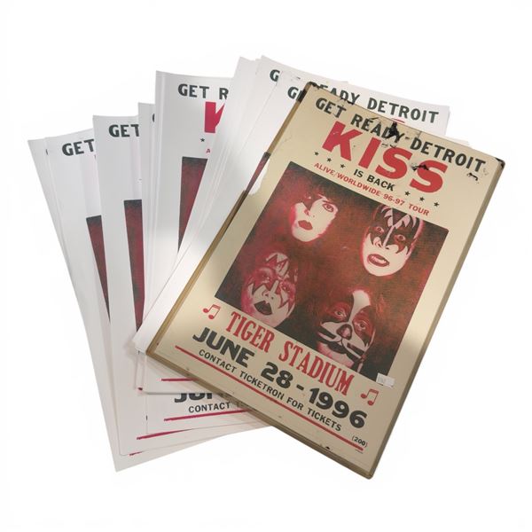 Get Ready Detroit Kiss is Back Alive/Worldwide 96-97 Tour Posters Tiger Stadium June 28 1996 11x17