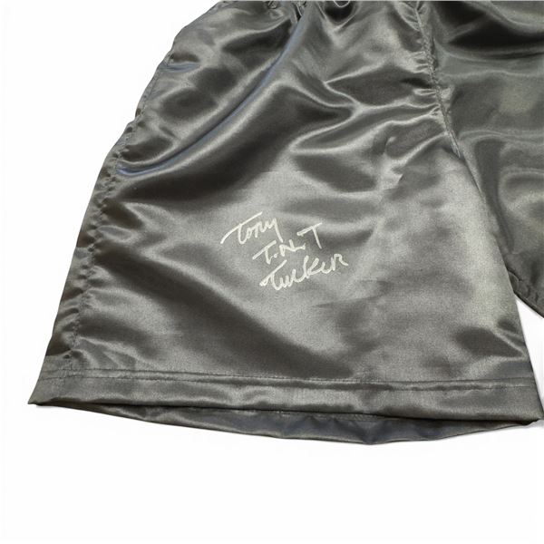 Tony TNT Tucker Signed Boxing Jersey with COA 1987 Heavyweight Boxing Champion