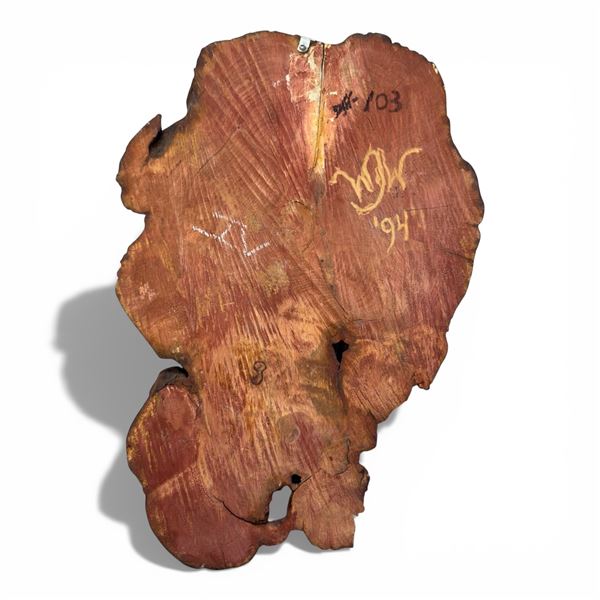 Carved Burl Native American Indian in Headdress Signed W.w. 94 22-Inch