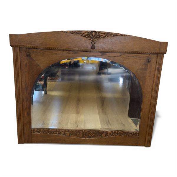 Antique French Style Oak Mirror 46x37.5-Inch