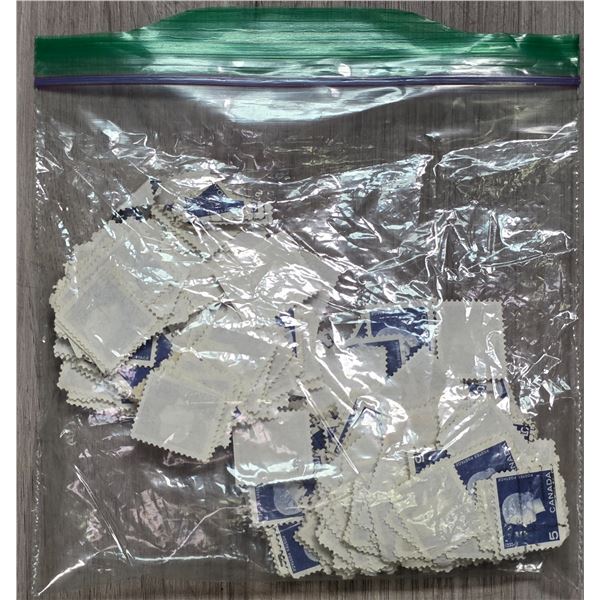 0.8 Oz Bag of 1960s Canadian 5 Cent Stamps * Used