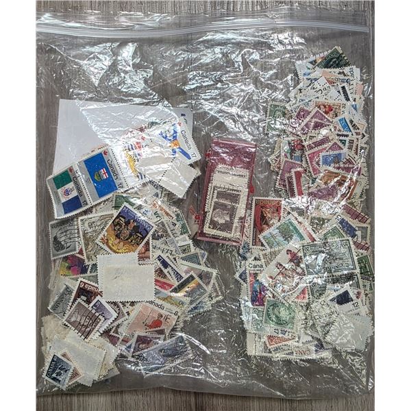 3 Oz Bag of Assorted Vintage Canadian Stamps * Used