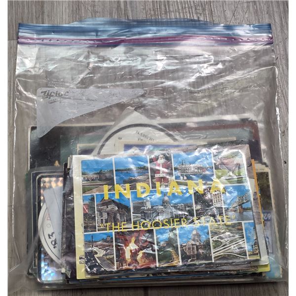 New Stamp Stock Album, Vintage Postcards & Bag of Assorted Plastic Picks