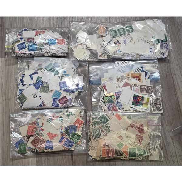 Large Bag of Vintage Canadian & USA Stamps * Used * Majority are Canada