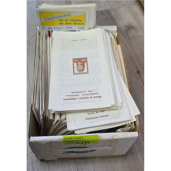 150x Vintage Stamp Folders from Peru * Missing most of the stamps * Approximate Count
