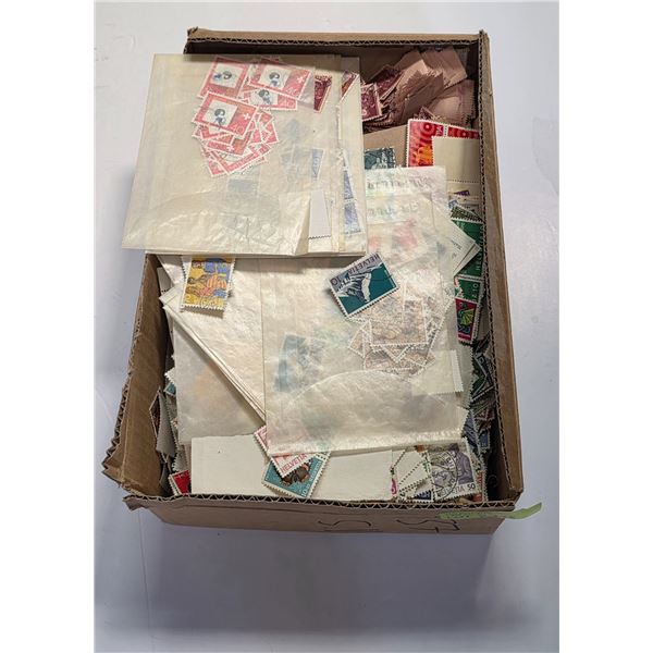 Box of Assorted Vintage Swiss Stamps * Used