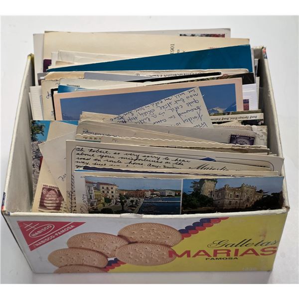 Box of Stamped Postcards and a Few First Day Issues * Canadian and World Postcards * Used