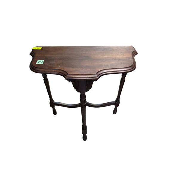 Antique Mahogany Half Moon Accent Table * 12" x 24" x 12" tall