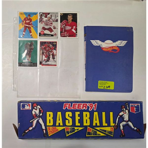 30 Assorted Hockey Card & Box of 1991 Fleer Baseball Cards