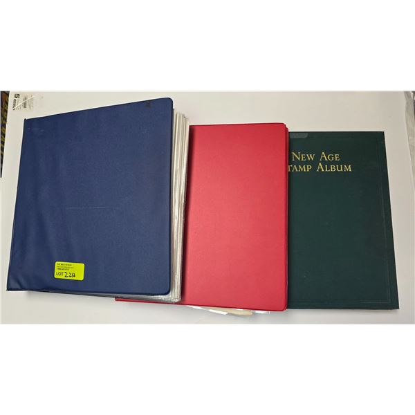 3 Stamp Albums * World Birds Featuring Mint D'Haiti Stamps, New Age Stamp Album (some stamps) and Ni