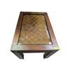 Image 1 : Wood End Table with Glass Top * 20" x 20' x 19" tall * Companion Piece to lot 2219 & 2217