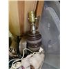 Image 7 : Tote of Wall Art, Lamp Shades, Vintage Wood Tray, Oil Lantern and more