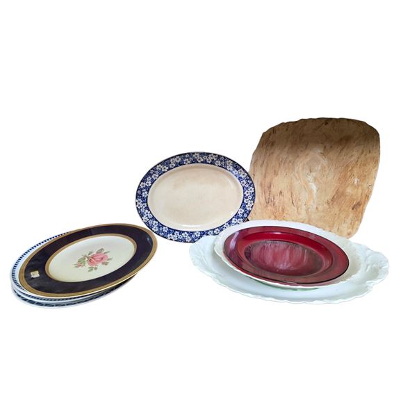 Shelf Lot of Vintage Plates and Platters