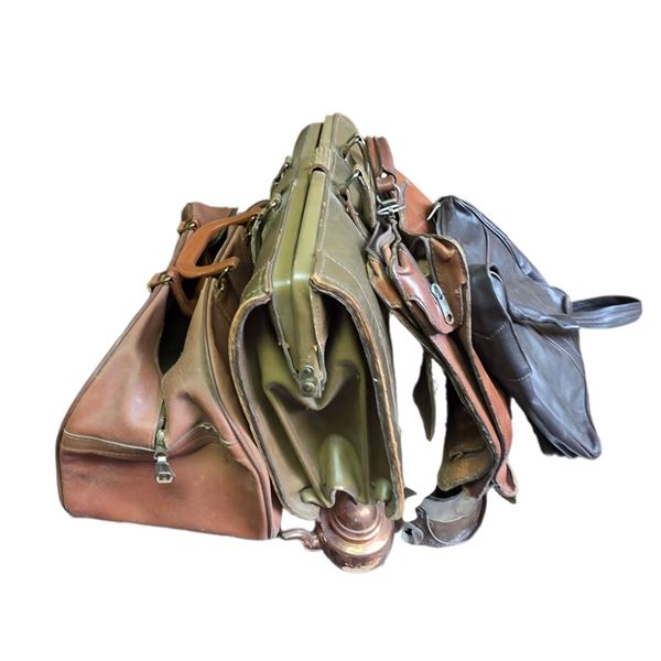 4 Pcs. Lot * Suitcase, Briefcase, Purse and Leather Attache * Preowned